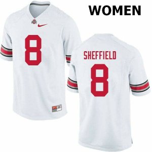Women's Ohio State Buckeyes #8 Kendall Sheffield White Nike NCAA College Football Jersey Fashion BBS3244OS